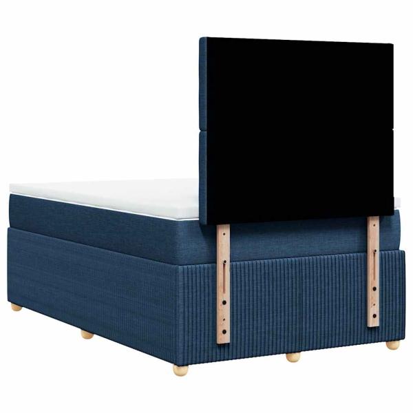 Boxspringbett mit Matratze Blau 120x200 cm Stoff