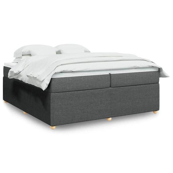 ARDEBO.de - Boxspringbett mit Matratze Dunkelgrau 200x200 cm Stoff