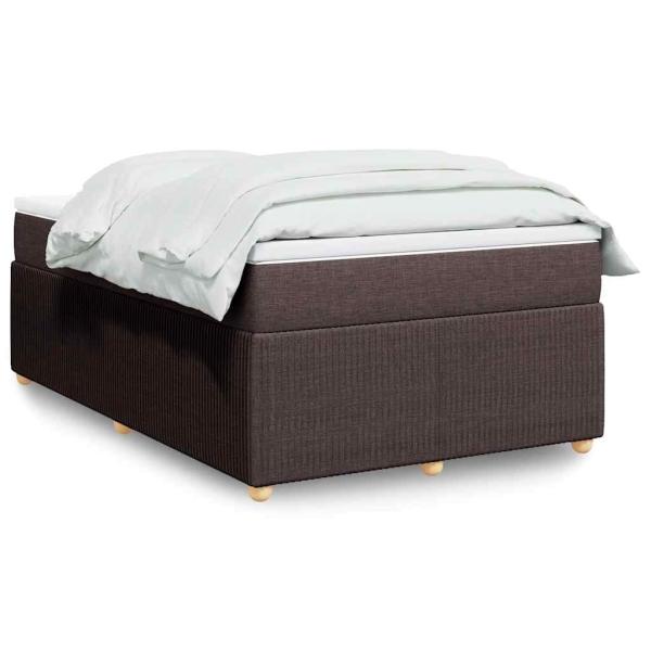 ARDEBO.de - Boxspringbett mit Matratze Dunkelbraun 120x190 cm Stoff