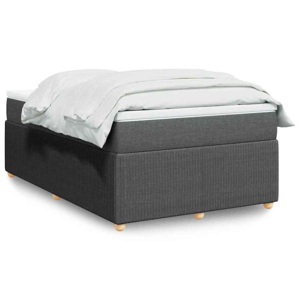 ARDEBO.de - Boxspringbett mit Matratze Dunkelgrau 120x190 cm Stoff