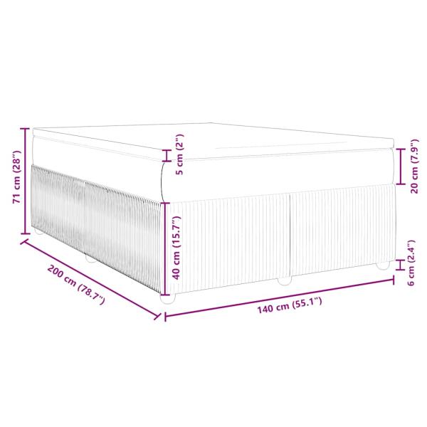 ARDEBO.de - Boxspringbett mit Matratze Blau 140x200 cm Stoff