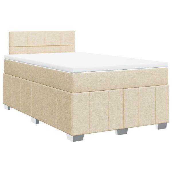 Boxspringbett mit Matratze Creme 120x200 cm Stoff