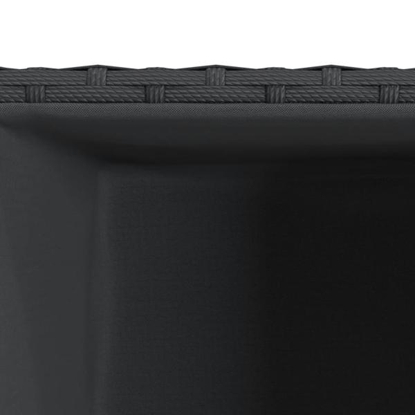 Pflanzkübel 3 Stk. Schwarz Poly Rattan