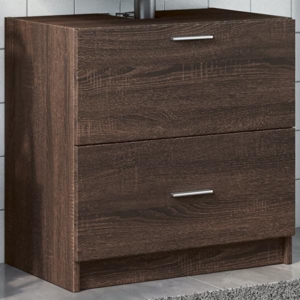 ARDEBO.de - Waschbeckenunterschrank Braun Eichen-Optik 59x37x59 cm