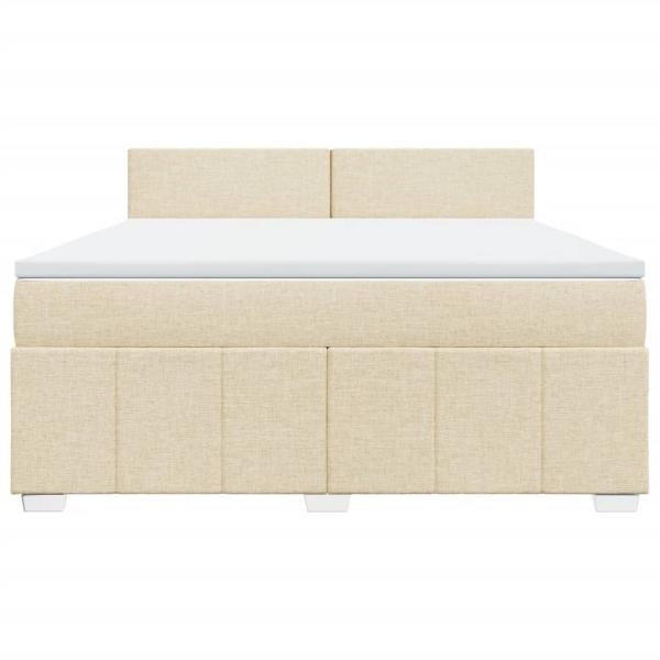Boxspringbett mit Matratze Creme 180x200 cm Stoff
