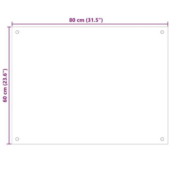 Küchenrückwände 2 Stk. Weiß 80x60 cm Hartglas