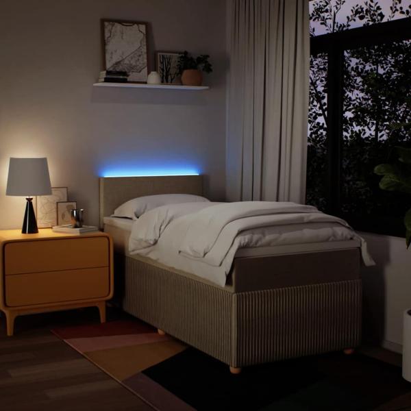 Boxspringbett mit Matratze Creme 100x200 cm Stoff