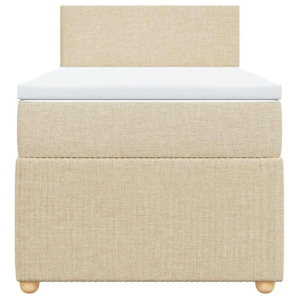 Boxspringbett mit Matratze Creme 100x200 cm Stoff