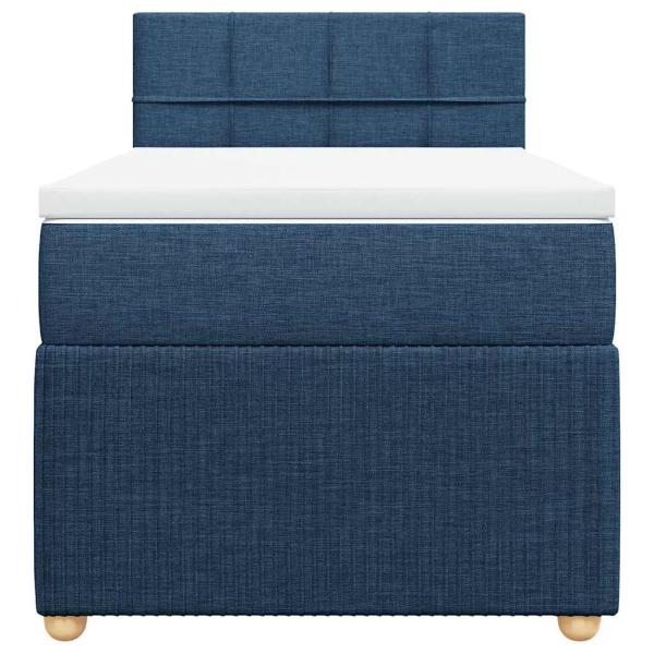 Boxspringbett mit Matratze Blau 100x200 cm Stoff