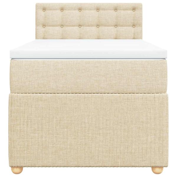 Boxspringbett mit Matratze Creme 100x200 cm Stoff