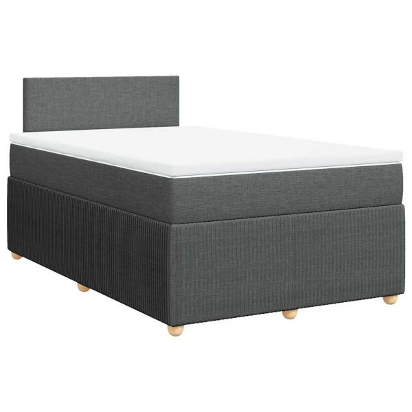ARDEBO.de - Boxspringbett mit Matratze Dunkelgrau 120x200 cm Stoff