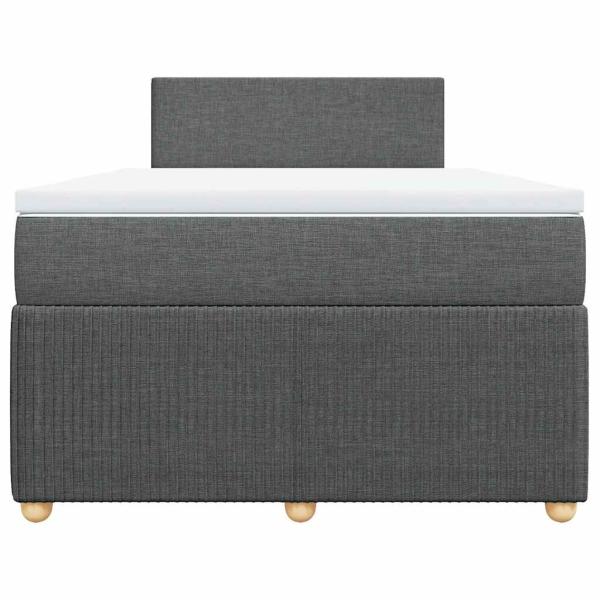 Boxspringbett mit Matratze Dunkelgrau 120x200 cm Stoff