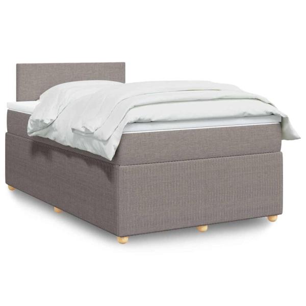 ARDEBO.de - Boxspringbett mit Matratze Taupe 120x200 cm Stoff