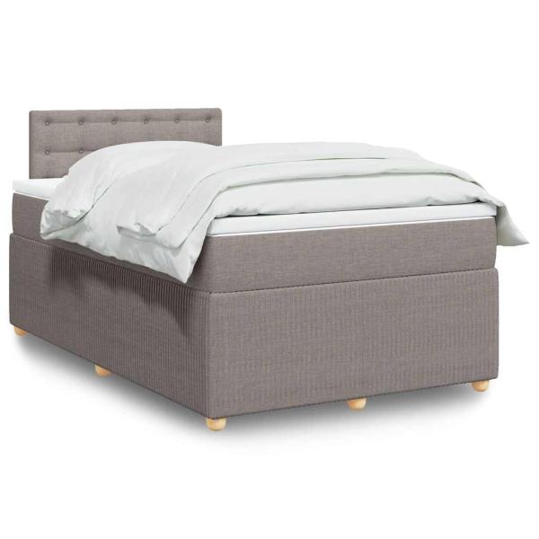 ARDEBO.de - Boxspringbett mit Matratze Taupe 120x200 cm Stoff