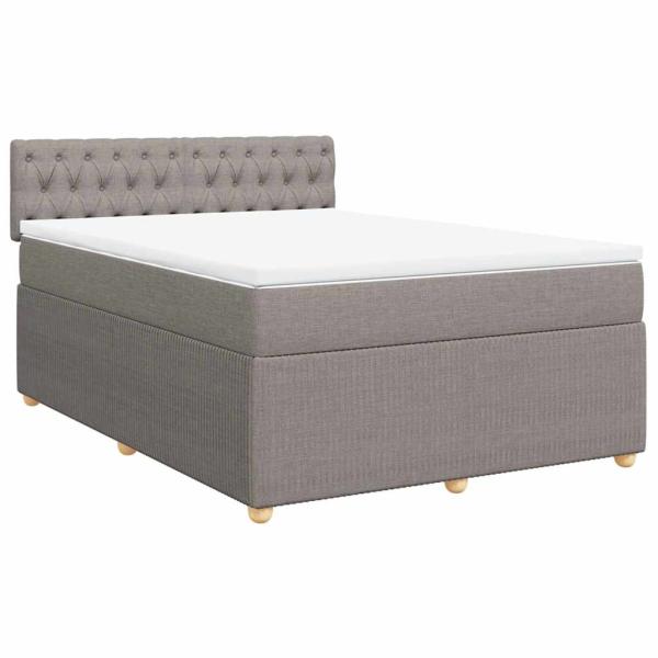 Boxspringbett mit Matratze Taupe 140x190 cm Stoff