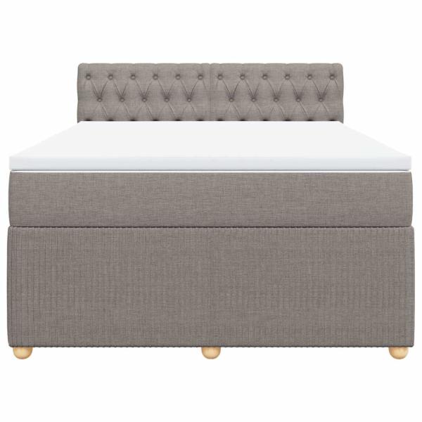 Boxspringbett mit Matratze Taupe 140x190 cm Stoff