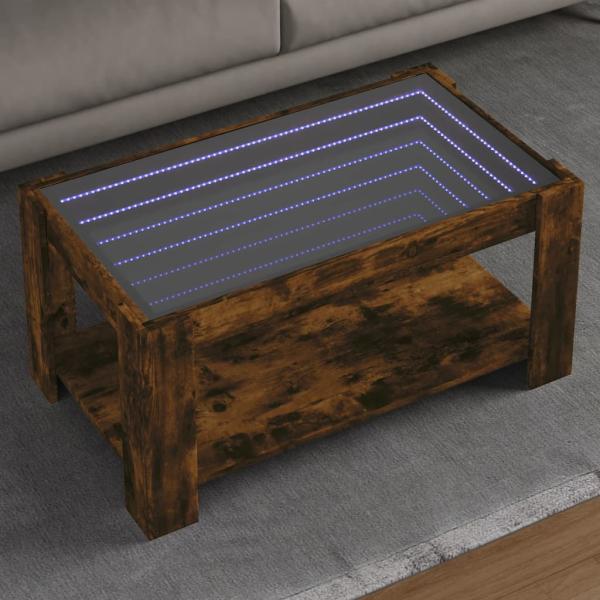 ARDEBO.de - LED-Couchtisch Räuchereiche 93x53x45 cm Holzwerkstoff