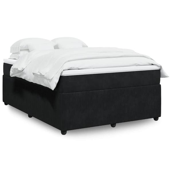 ARDEBO.de - Boxspringbett mit Matratze Schwarz 160x200 cm Samt