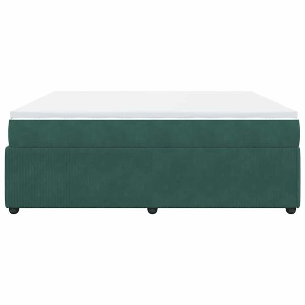 Boxspringbett mit Matratze Dunkelgrün 200x200 cm Samt