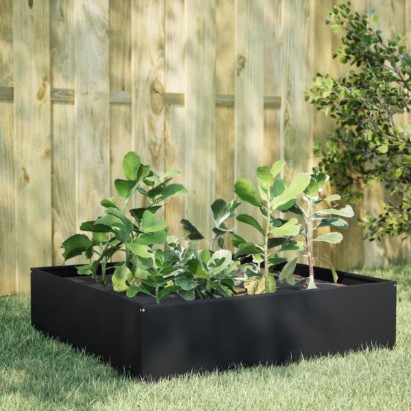 ARDEBO.de - Hochbeet Schwarz 100x100x25 cm Stahl