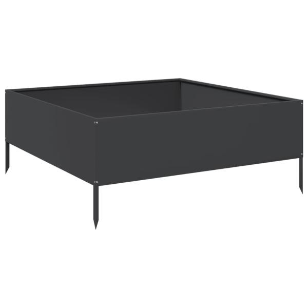 Hochbeet Schwarz 100x100x25 cm Stahl