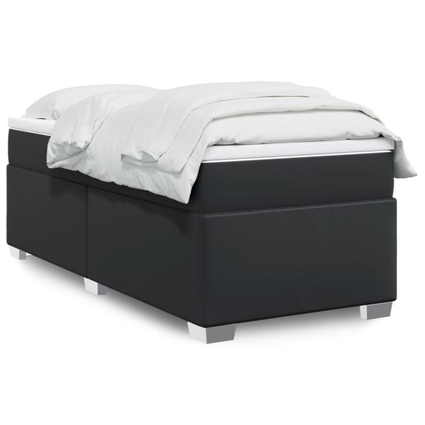 ARDEBO.de - Boxspringbett mit Matratze Schwarz 90x190 cm Kunstleder