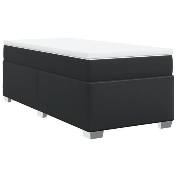 Boxspringbett mit Matratze Schwarz 90x190 cm Kunstleder