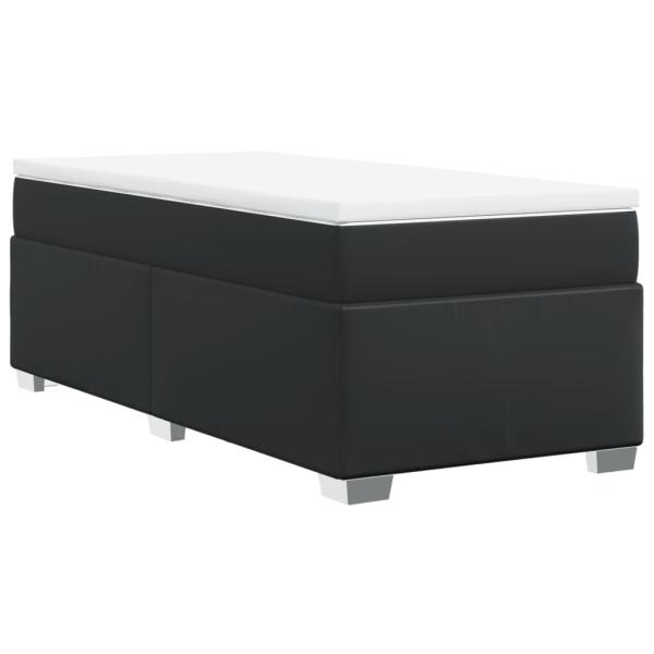 Boxspringbett mit Matratze Schwarz 90x190 cm Kunstleder