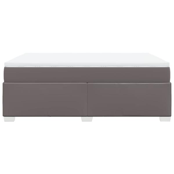 Boxspringbett mit Matratze Grau 160x200 cm Kunstleder
