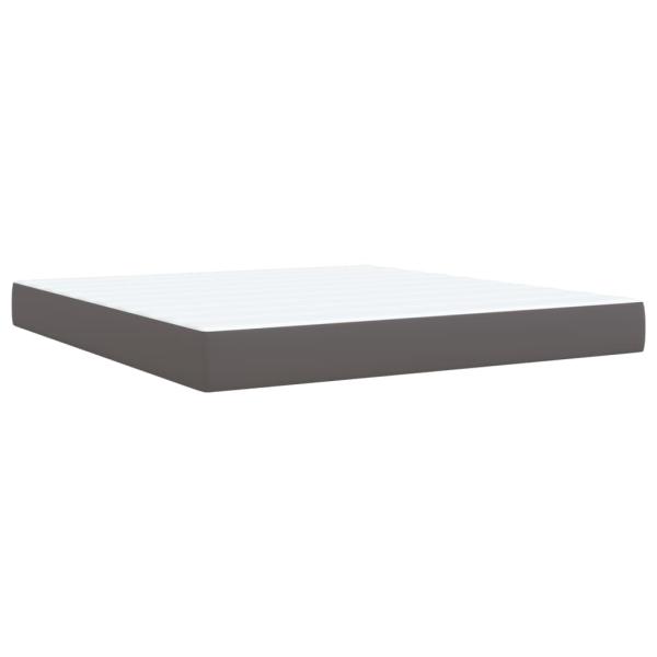 ARDEBO.de - Boxspringbett mit Matratze Grau 180x200 cm Kunstleder
