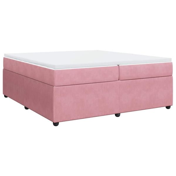 Boxspringbett mit Matratze Rosa 200x200 cm Samt