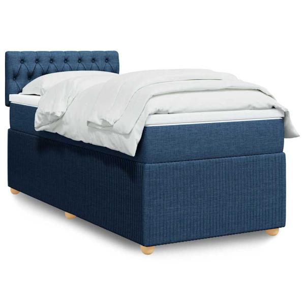 ARDEBO.de - Boxspringbett mit Matratze Blau 80x200 cm Stoff