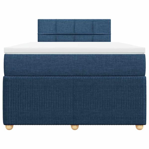 Boxspringbett mit Matratze Blau 120x190 cm Stoff