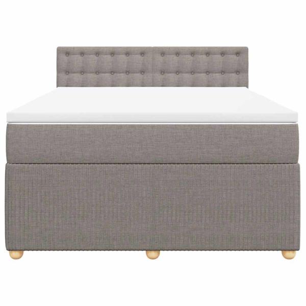 Boxspringbett mit Matratze Taupe 140x200 cm Stoff