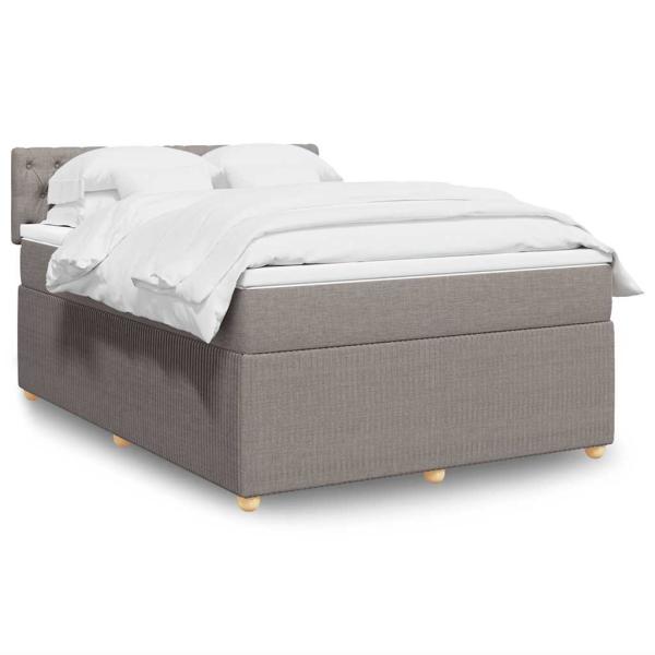 ARDEBO.de - Boxspringbett mit Matratze Taupe 160x200 cm Stoff