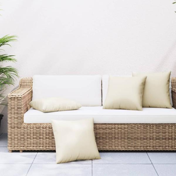 ARDEBO.de - Sofakissen 4 Stk. Creme 50x50 cm Stoff