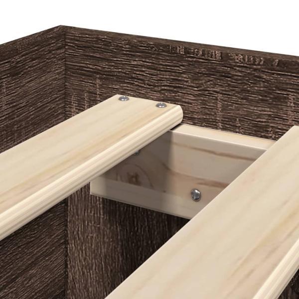 Bettgestell ohne Matratze Braun Eiche 100x200 cm Holzwerkstoff
