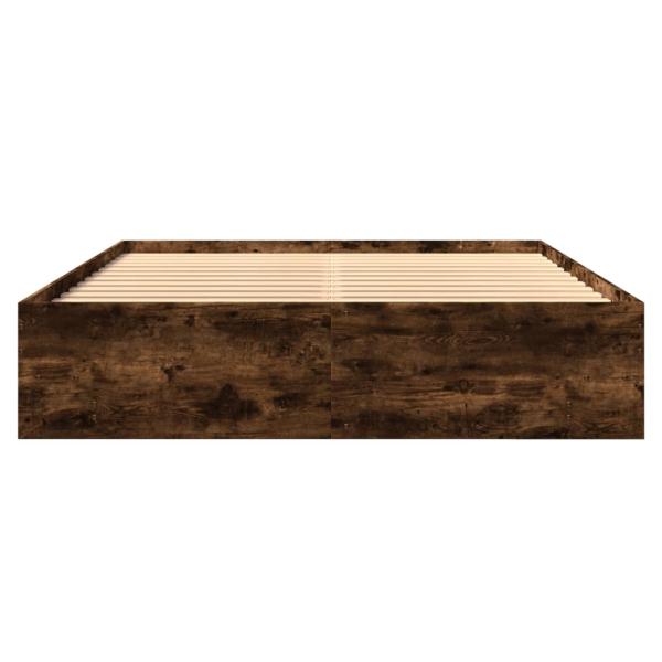 Bettgestell ohne Matratze Räuchereiche 150x200 cm Holzwerkstoff