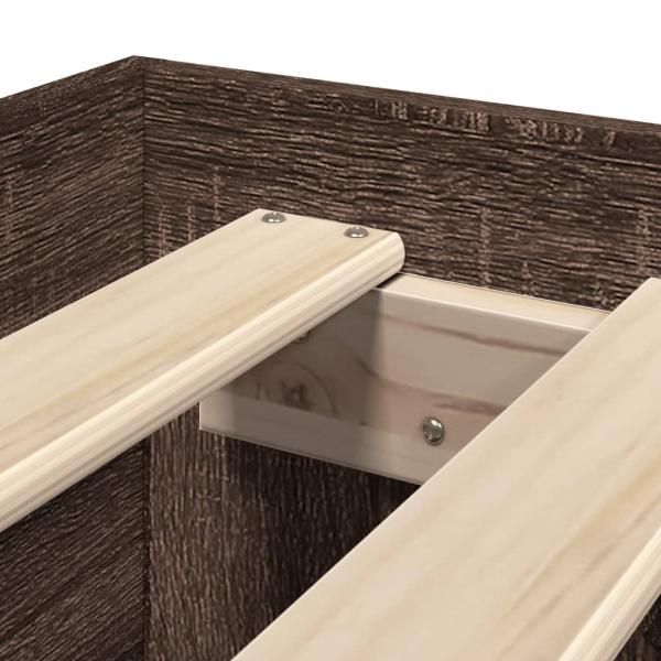 Bettgestell ohne Matratze Braun Eiche 90x200 cm Holzwerkstoff