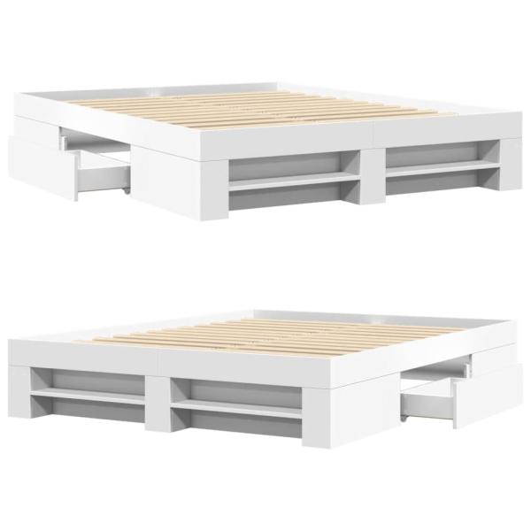 Bettgestell Weiß 150x200 cm Holzwerkstoff