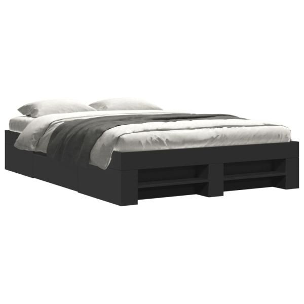 Bettgestell Schwarz 140x190 cm Holzwerkstoff