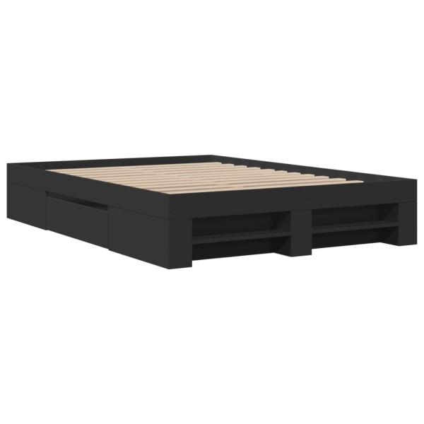 Bettgestell Schwarz 140x190 cm Holzwerkstoff