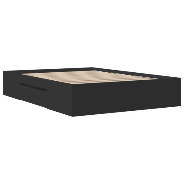 Bettgestell Schwarz 140x190 cm Holzwerkstoff