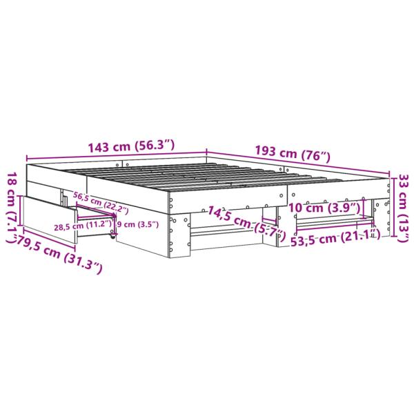 Bettgestell Schwarz 140x190 cm Holzwerkstoff