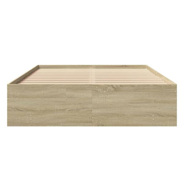 Bettgestell Sonoma-Eiche 135x190 cm Holzwerkstoff