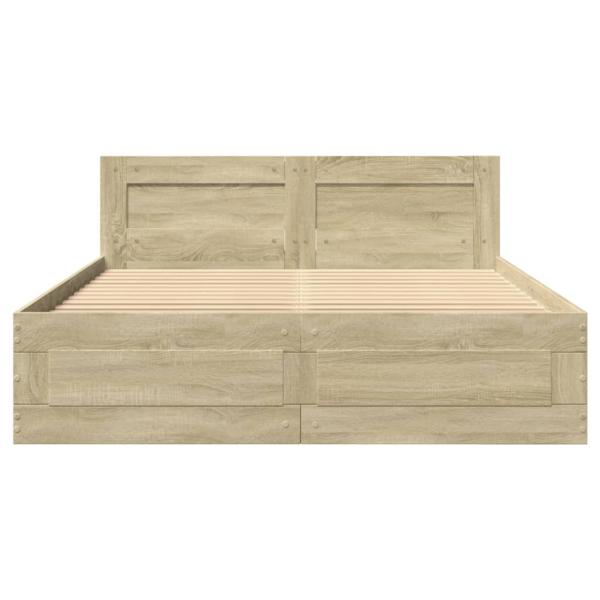 Bettgestell mit Kopfteil Sonoma-Eiche 120x190 cm Holzwerkstoff