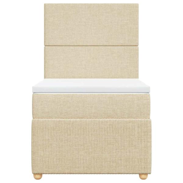 Boxspringbett mit Matratze Creme 90x200 cm Stoff