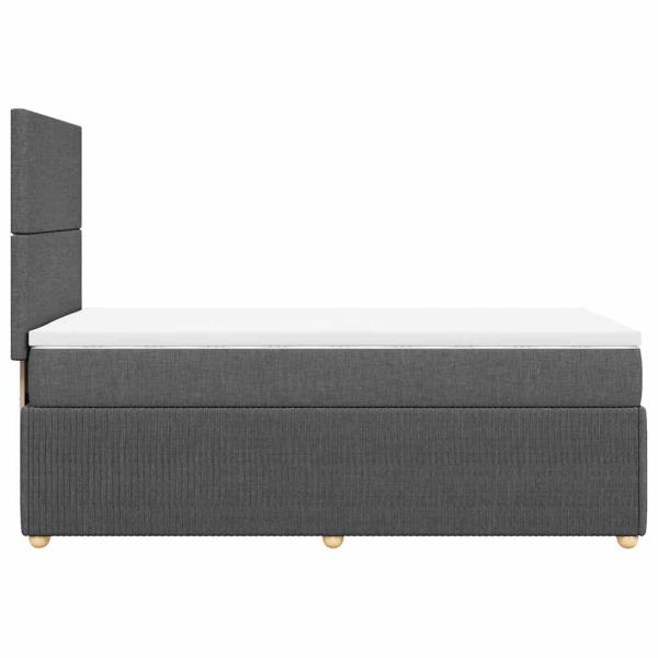 Boxspringbett mit Matratze Dunkelgrau 100x200 cm Stoff