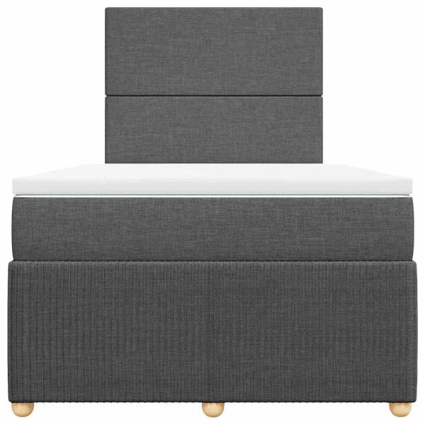 Boxspringbett mit Matratze Dunkelgrau 120x190 cm Stoff
