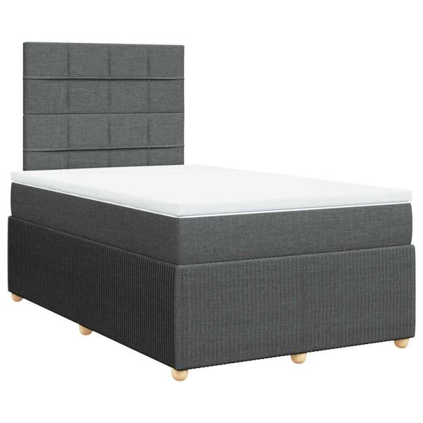 Boxspringbett mit Matratze Dunkelgrau 120x190 cm Stoff